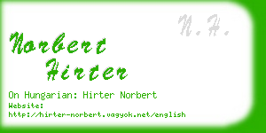 norbert hirter business card